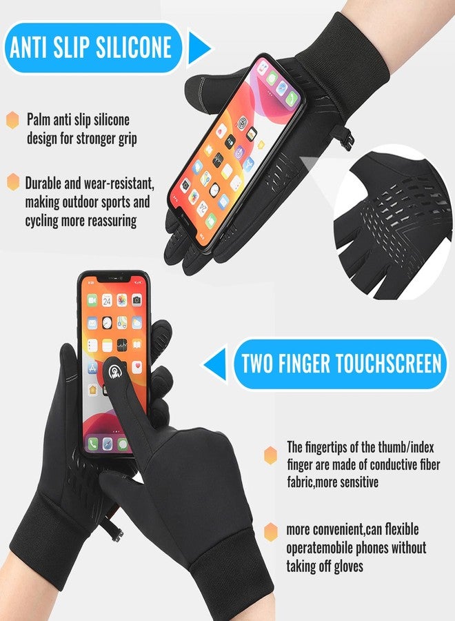 viofre Winter Gloves for Men Women Cold Weather With Touchscreen Fingers Warm Gloves for Men Women Black Waterproof Workout Mens Glove Winter Thermal Heated Driving Glove for Cycling Running Hiking Snow XL - Image 3